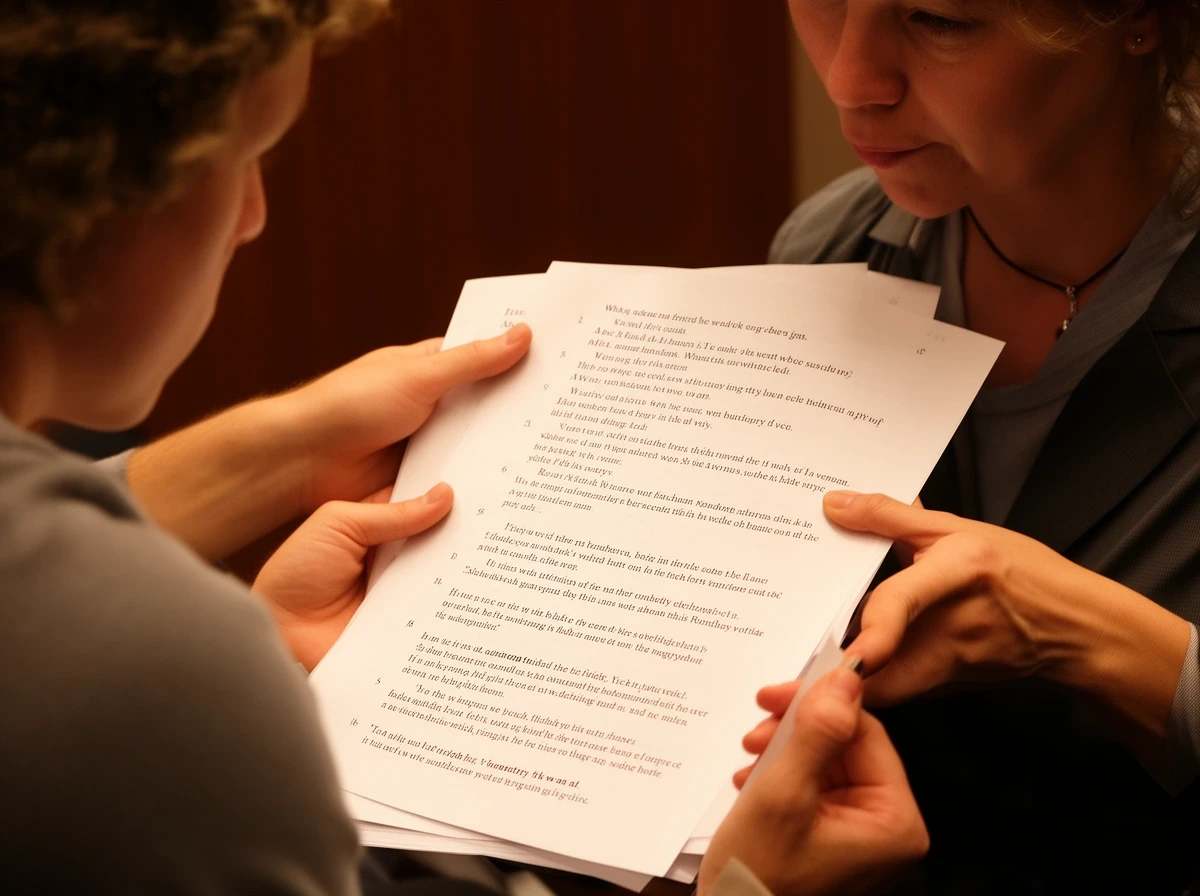 Dozent gibt Feedback an Kursteilnehmer